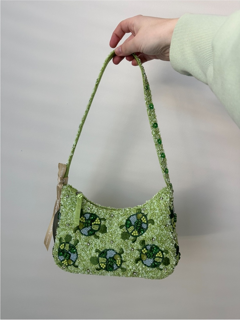 Mini Roxbury Crescent Beaded Shoulder Bag in Slow Dance